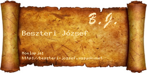Beszteri József névjegykártya